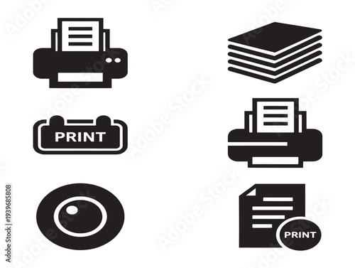 Minimalist office equipment icons set