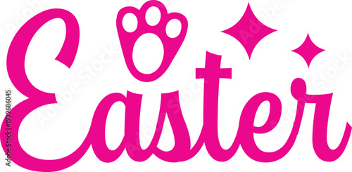 Easter typography clip art design on plain white transparent isolated background for card, shirt, hoodie, sweatshirt, apparel, tag, mug, icon, poster or badge