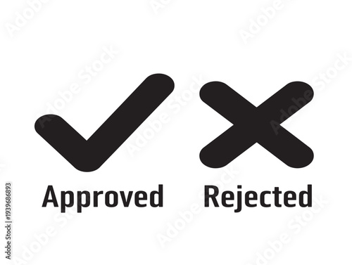 Minimalist approval and rejection icons