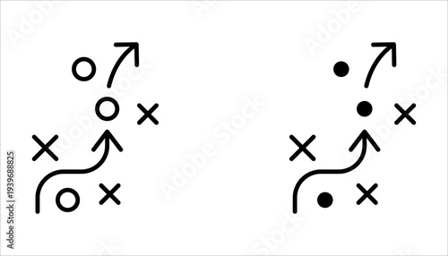 Simple set of strategy icons in trendy line style. Symbol isolated on white background. vector illustration