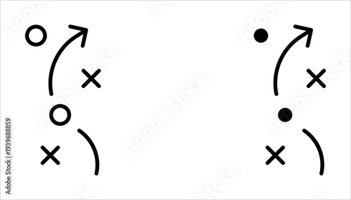 Simple set of strategy icons in trendy line style. Symbol isolated on white background. vector illustration