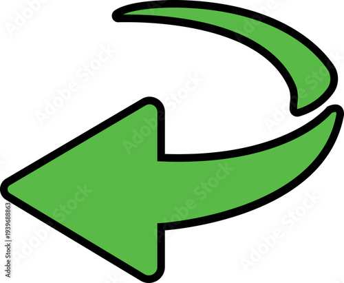 Curved Arrow Icon Group in Flat Style Vector, Direction Pointer Navigation Symbol Bundle Pack, Swirl Rotate Flow Sign Silhouette Outline Design