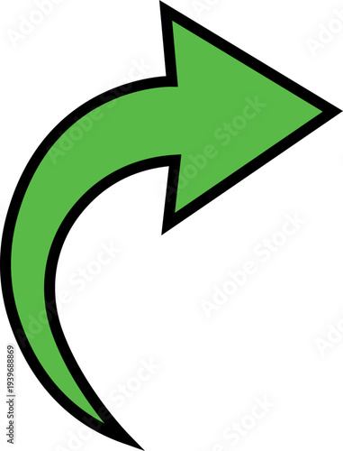 Curved Arrow Icon Group in Flat Style Vector, Direction Pointer Navigation Symbol Bundle Pack, Swirl Rotate Flow Sign Silhouette Outline Design