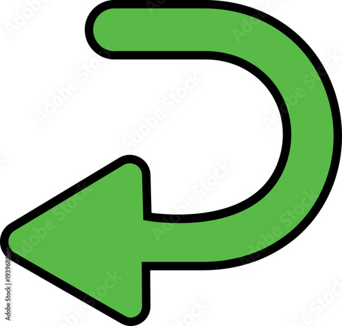 Curved Arrow Icon Group in Flat Style Vector, Direction Pointer Navigation Symbol Bundle Pack, Swirl Rotate Flow Sign Silhouette Outline Design