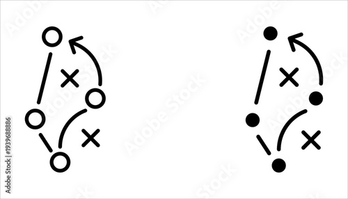 Simple set of strategy icons in trendy line style. Symbol isolated on white background. vector illustration