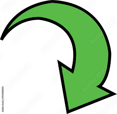 Curved Arrow Icon Group in Flat Style Vector, Direction Pointer Navigation Symbol Bundle Pack, Swirl Rotate Flow Sign Silhouette Outline Design