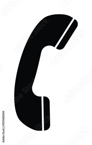 Vector icon of a classic telephone handset receiver