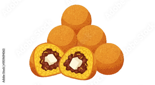 Assorted orange desserts with chocolate and cream filling.