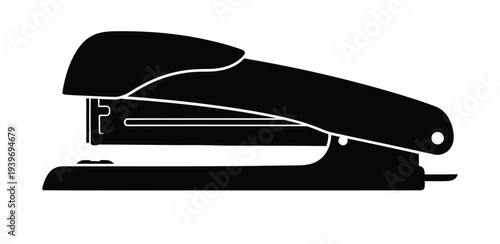 Vector of a black stapler in silhouette form with defined details