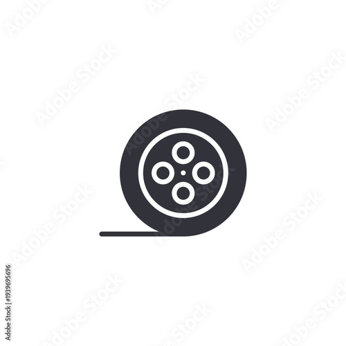 Camera reel icon representing film photography, analog media, cinematic production, and traditional recording techniques.