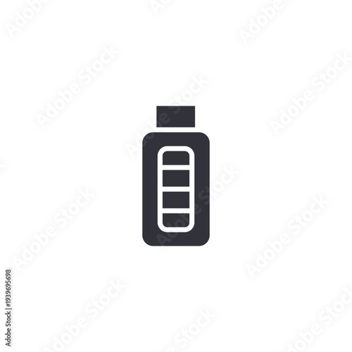 Battery icon representing power supply, device energy, charging status, and essential support for electronic photography equipment.