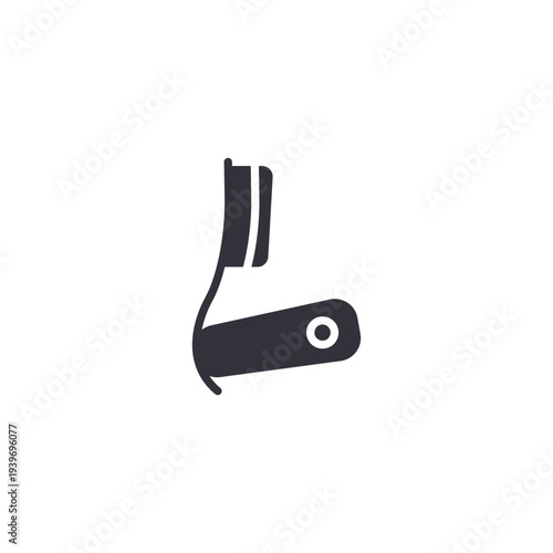 Straight razor icon representing classic shaving tools, professional grooming, precise beard trimming, and traditional barber techniques.
