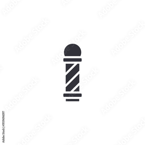 Barber pole variation icon symbolizing hair salon services, grooming identity, traditional signage, and recognizable barbershop branding elements.
