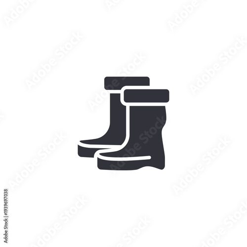 Gardening boots icon representing outdoor workwear, protection, gardening activity, and practical equipment for yard work.