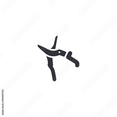Pruning shears icon representing plant trimming, maintenance, gardening tools, and shaping plants.