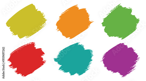 Hand painted artistic paint splashes with textured edges for creative background composition