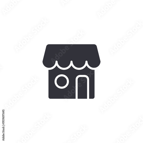 Park kiosk icon representing small shop, refreshments stand, outdoor services, and visitor convenience in public park areas.