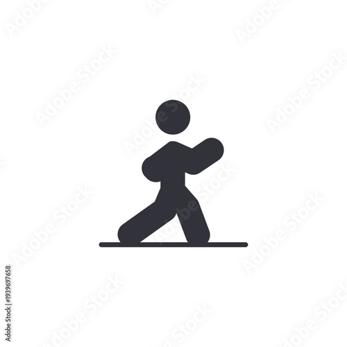 Walking person icon representing exercise, outdoor fitness, healthy lifestyle, and recreational movement in park areas.