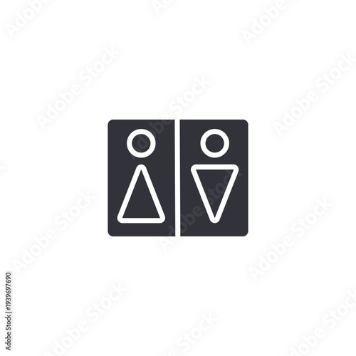 Restroom icon representing public facilities, visitor convenience, hygiene services, and accessibility in park environment.