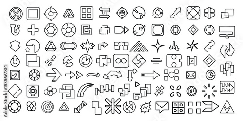 Collection of various mathematical and symbolic icons