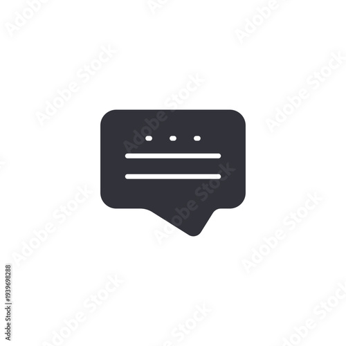 Chat message icon representing customer communication, booking inquiries, online support, and interaction between guests and hosts.