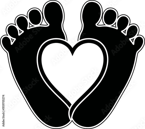 Baby feet forming a heart shape