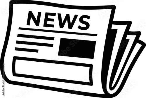 Newspaper icon with news title and folded pages
