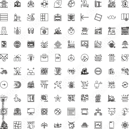 Set of 100 Business Solid Glyph icons
