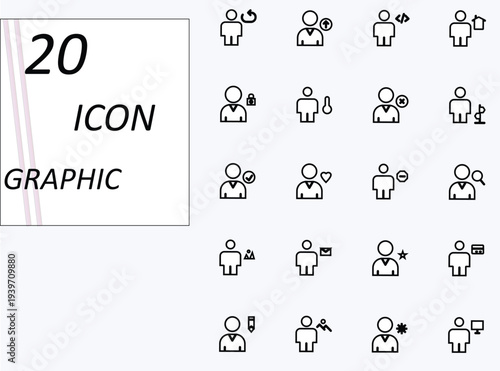 20 Human Solid Glyph icon for presentation. Vector icons illustration