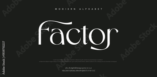 Modern alphabet font style factor typography design