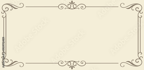Vintage Ornamental Frame Border Elegant Decorative Design