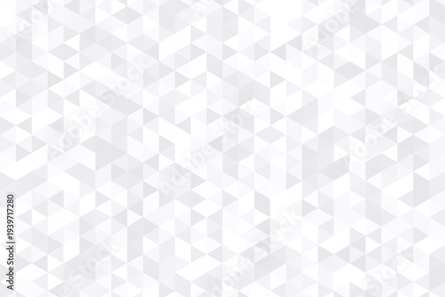 Abstract white triangle background. Diamond pattern. Grey blue crystal geometry texture. Mosaic patern. Light geometric gray design. Triangular silver backdrop. Aesthetic prints. Vector illustration