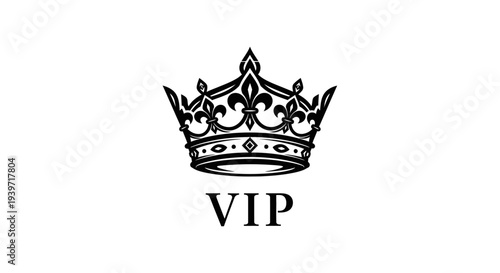 VIP Crown Logo Illustration Design Element.