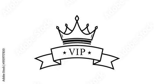 VIP Crown Logo Design Element Illustration.