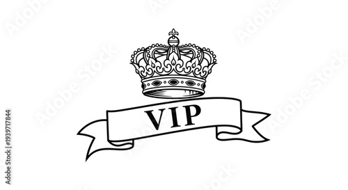 VIP Crown Logo Illustration Design Element.