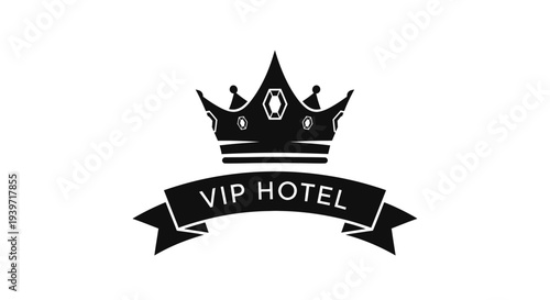 VIP Hotel Crown Luxury Logo Design.