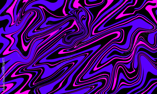 Vibrant abstract liquid art with dynamic flowing magenta, black, and deep violet hues creating a mesmerizing swirling marble-like texture, perfect for modern backgrounds and creative designs