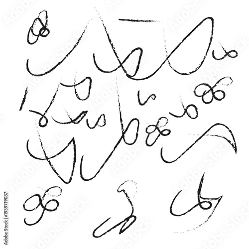 Abstract calligraphic scribbles