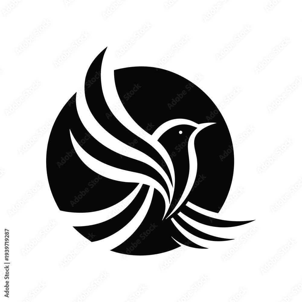 Naklejka premium Stylized Flying Bird Logo