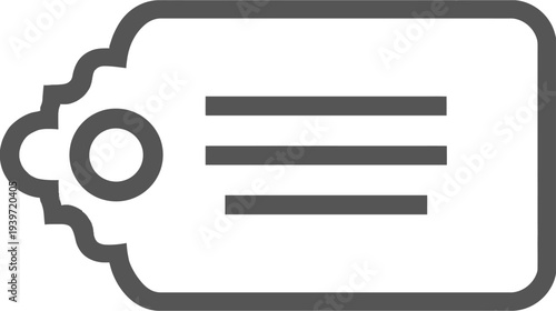 Price tag icon, vector illustration of a blank retail label for product information, sales, shopping, e-commerce, and discount pricing