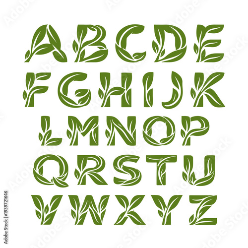 leaves font vector
Vector alphabet font on a white background