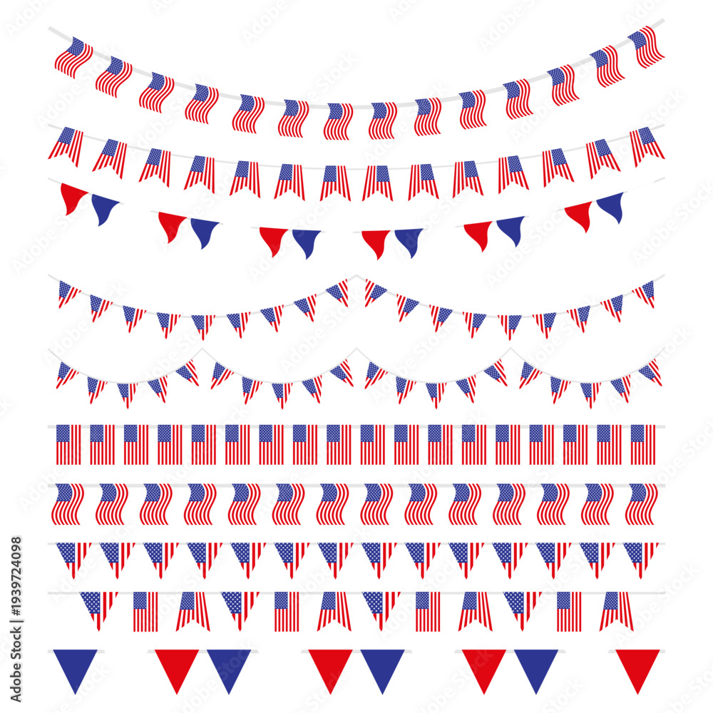 Obraz premium american flag bunting