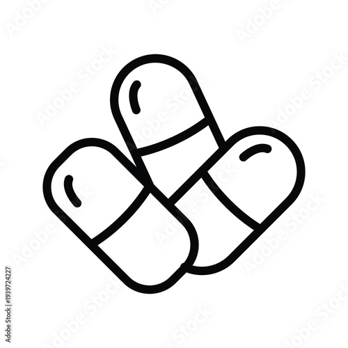 capsules outline icon vector design good for web or mobile app