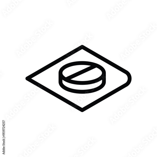 cut of pill strip outline icon vector design good for web or mobile app