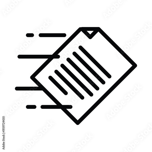 document with speed line outline icon vector design good for web or mobile app