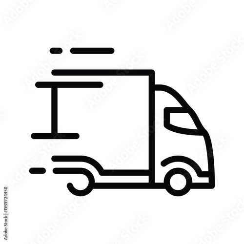 truck with motion line outline icon vector design good for web or mobile app