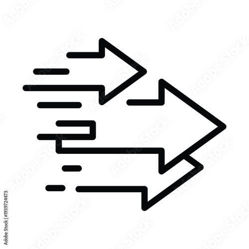 arrow with motion line outline icon vector design good for web or mobile app