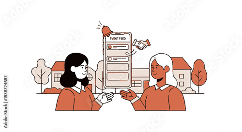 Two people exchanging money for a house with a wanted poster