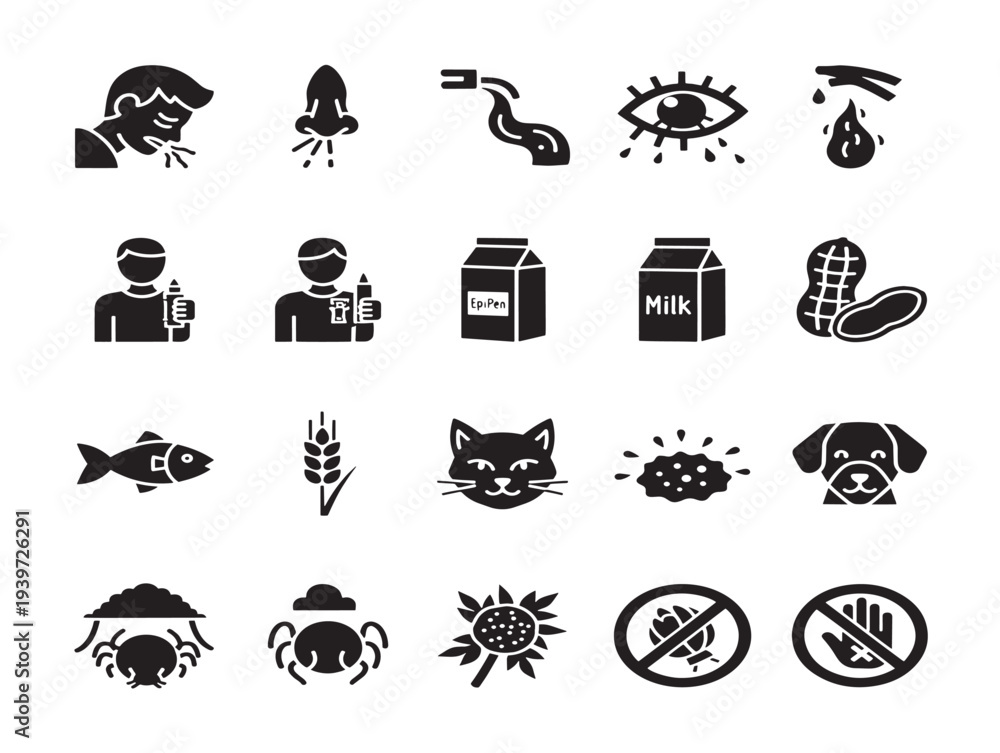 Obraz premium 296_Allergies_silhouette_2_2026025_20159.eps