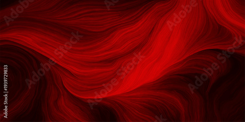Soft red velvet background with abstract silk waves and a textured fabric pattern creates a luxury satin textile backdrop for decorative wallpaper